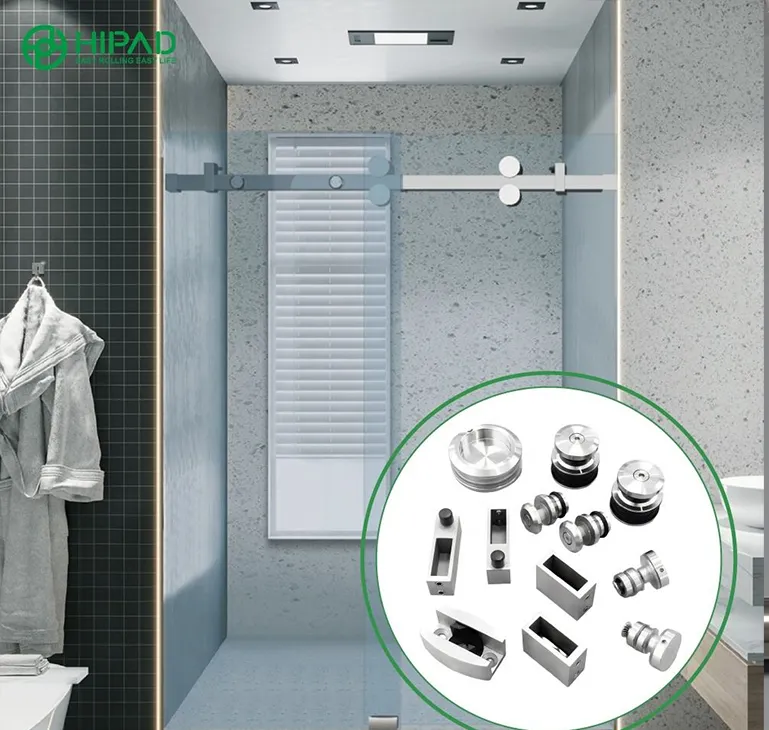 Modern Banyo Projeleri için Çerçevesiz Duş Kapısı Donanım Sistemleri