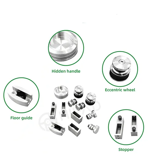 Modern Banyo Projeleri için Çerçevesiz Duş Kapısı Donanım Sistemleri